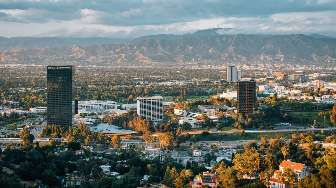 View across the San Fernando Valley toward the mountains